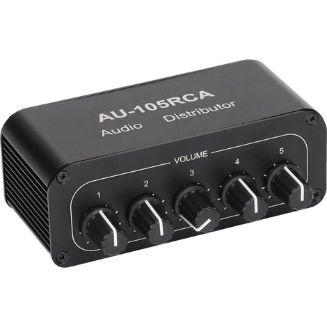 Sélecteur audio bidirectionnel 5 voies haute fidélité, répartiteur commutateur Hi-Fi pour salle de réunion multimédia, boîtier de commutation stéréo 2 directions (1/5)