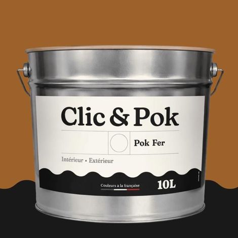 Peinture - POK - Fer Antirouille - 10L - Glycérophtalique - Brun terre de Sienne (1/4)