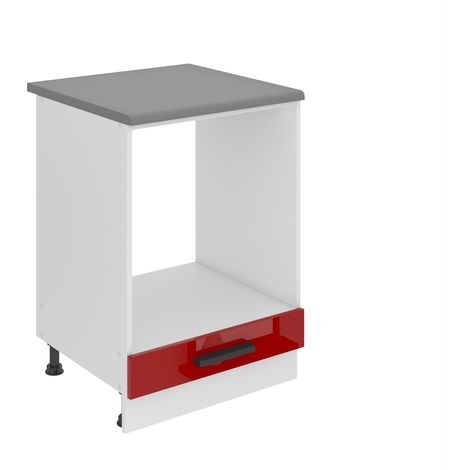 BELINI Meuble Cuisine Bas avec Plan de Travail SDP I Meubles de Cuisine - Taille: 51,6 x 60 x 85 cm I Petit Meuble Cuisine - sans Porte I Couleur : Rouge très Brillant (1/5)