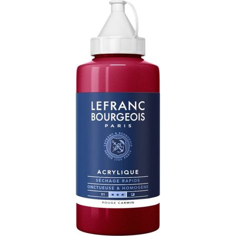 Peinture acrylique - Rouge carmin - 366 - Fine - Lefranc Bourgeois - Bidon 750ml (1/2)