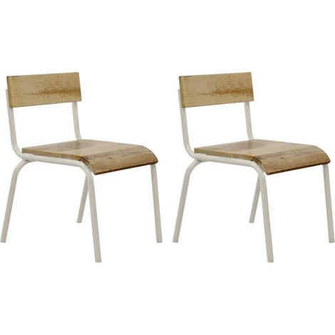Ensemble de chaises Original Bois de manguier Blanc 2 pcs KidsDepot (1/2)