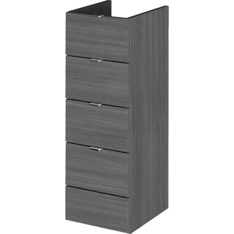 Hudson Reed Fusion Drawer Unit 300mm Wide - Anthracite Woodgrain (1/2)