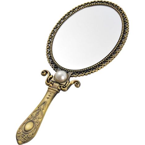 Miroir De Maquillage Cosmétique Pliable Format Poche Métal Bronze Rétro Voyage Portable pour Femmes Présent (1/5)