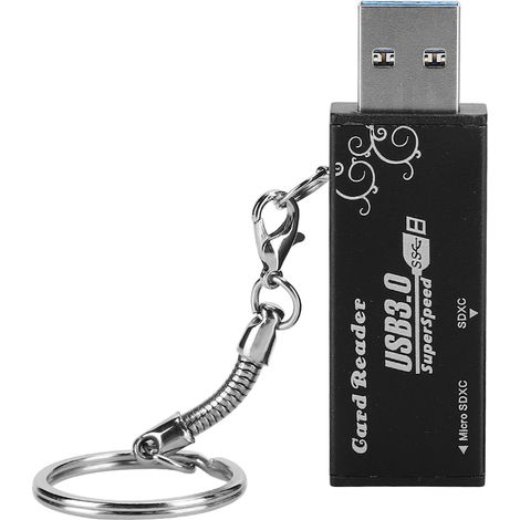Lecteur de cartes mémoire multifonction portable USB 3.0 Adaptateur de carte haute vitesse (1/5)