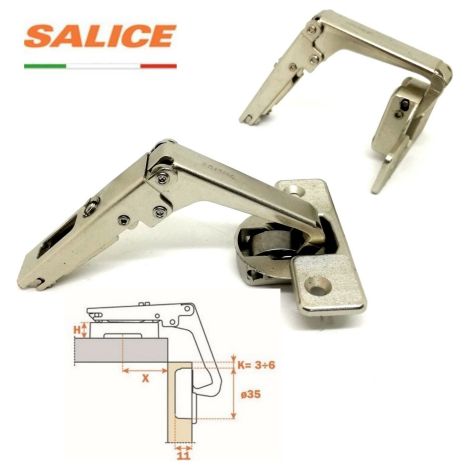 Cerniera SALICE Angolare C2AYA99 Anta CUCINA Mobili Apertura 70o ANGOLO Doppio Snodo