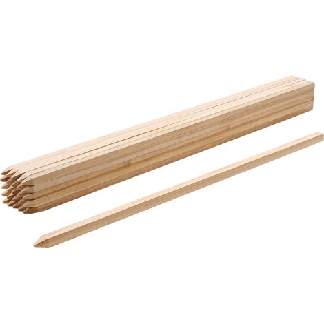 Mophorn Postes de Madera para Valla de Jardín, 25 Unidades, Medidas de 19,05 x 19,05 x 1219,2 mm con Púas, Ideales para Cercas de Sedimentos, Delimitación de Patios y Líneas de Base (1/5)