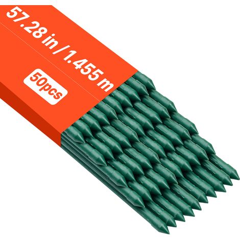 VEVOR Tuteur Plante 1,45 m Tuteur Plante Grimpante 50 PCS Tuteurs a Tomates Jardin pour Soutien Plantes Grimpantes Legumes Exterieur, Metal Recouvert Plastique Extremite Pointue Picots Antiderapants (1/5)