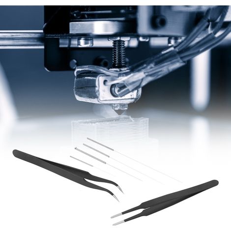 3D-Drucker-Teile-Düsenreinigungswerkzeugset, Reinigungsnadel aus Edelstahl, Pinzette (1/5)