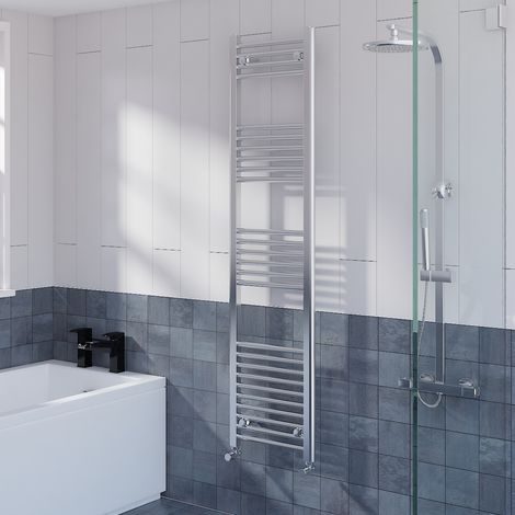 Straight Heated Towel Rail Bathroom Radiator Chrome 1600x395mm (1/5)