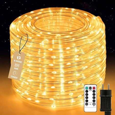 30m long LED string lights for outdoor use, 600 LEDs, IP65 waterproof, 8 lighting modes, dimmable with remote control, ideal for Christmas, garden, party and wedding decorations (1/5)