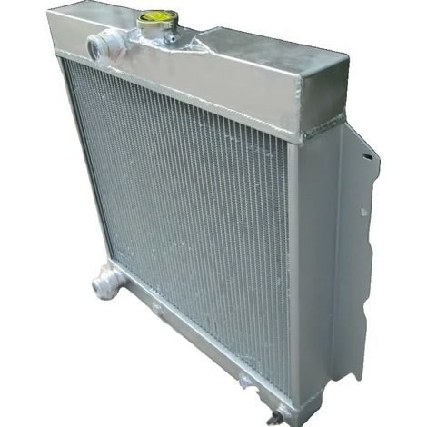 Radiador de aluminio, 65 cm de altura, 3,8 cm de diámetro de salida superior, 3,8 cm de diámetro de entrada inferior, compatible con modelos Dodge de 1963 a 1969. (1/4)