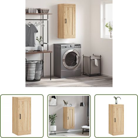 Holzschrank - Wandschrank Sonoma-Eiche 34,5x34x90 cm Holzwerkstoff (1/5)