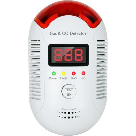 Detector de monóxido de carbono - Detector de humo - Detector portátil 2 en 1 - Con luz indicadora - Apto para cocinas, coches, autocaravanas y garajes - 1 unidad (1/5)