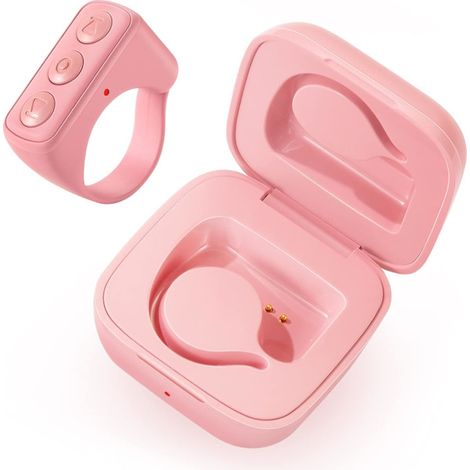 Télécommande Bluetooth avec anneau de défilement, pour TikTok, défilement de page sans fil, déclencheur à distance rechargeable, selfies rose