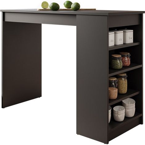 Mirjan24 – Table de bar Comfivo 259 – Noir – 115x50x102cm – Stratifié – Pour cuisines et espaces de loisirs – Montage rapide inclus (1/4)