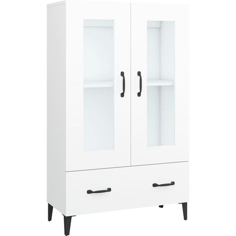 Buffet,Bahut,Meuble de Rangement haut Blanc 70x31x115 cm Bois d'ingénierie CFW61625 (1/5)