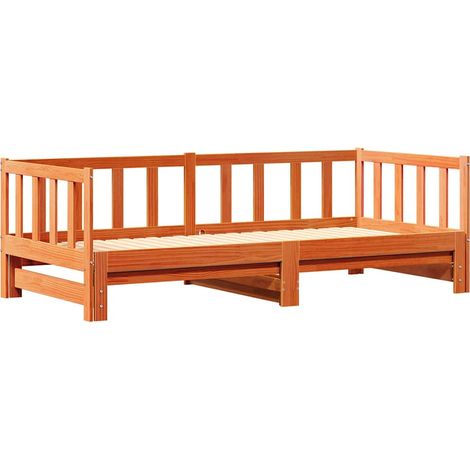 Lit simple,Lit adulte,Lit d'appoint sans matelas Marron 2x(80x200) cm CFW99691 (1/5)