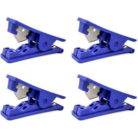 Pack of 4 Plastic Pipe Cutter, Economical Rubber Pipe Cutter for Silicone PVC PU Nylon Tube, Up to 12mm OD, Blue