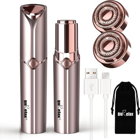 Epilateur Visage Femme, Rechargeable, 2x Têtes De Rechange Incluses, Rasoir Electrique Femme, Epilateur Visage Femme Sans Douleur, Epilateur Visage Pour Joues, Menton, Bras (1/5)