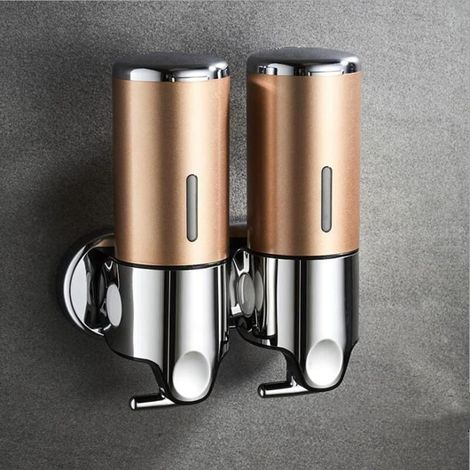 Dispensador de jabón mural de 1000 ml, fabricado en ABS y acero inoxidable, apto para baños y cocinas. (1/5)