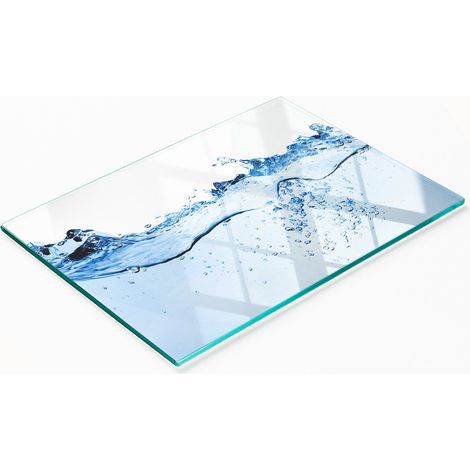 Tabla de servir de cocina de vidrio templado con gráficos de agua 80x52 cm (1/5)