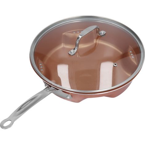 Multifunktionale Bratpfanne, elegantes Design, praktisches Material aus gehärtetem Glas, tragbare Aluminiumpfannen (1/5)