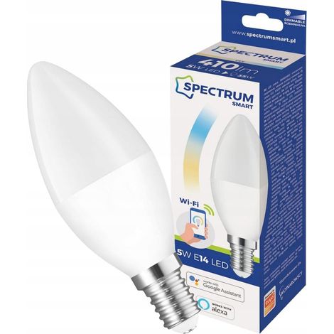 Lampadina LED a candela 5W, 3000-6500K, E-14 230V CCT+DIM Wi-Fi SpectrumSMART WOJ+14413 (1/3)