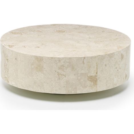 Round 1 - Tavolino (85 x 85 x 28h) in Pietra fossile beige (1/5)