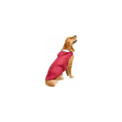 Grand imperméable réfléchissant à capuche pour chien, rouge, 6XL – (1/5)