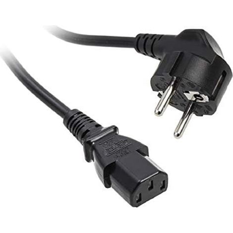 Cordon électrique secteur standard 1.8 m Noir (1/2)