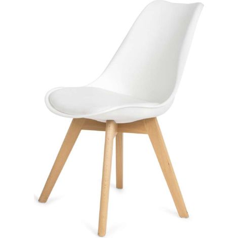 Pack 4 sillas Super Dereck en polipiel color blanco, 42 cm(ancho) 81 cm(altura) 46 cm(fondo) (1/2)