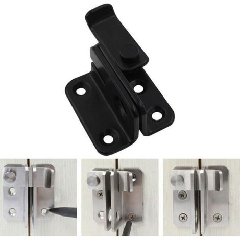 Loquet Coulissant - Acier Inoxydable - Pour Porte Coulissante Fenêtre Armoire Garage - Noir - 1 Pièce (1/4)