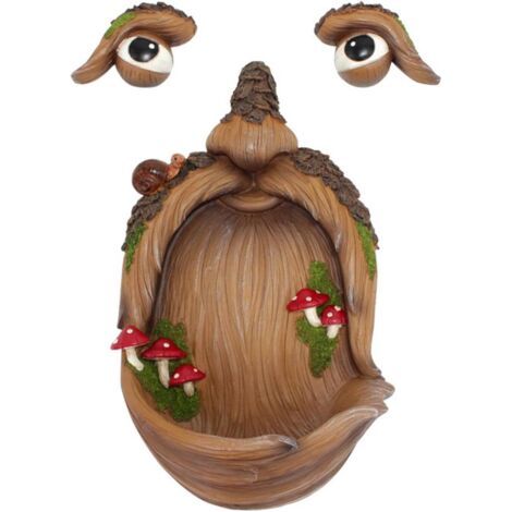 Mangeoire à Oiseaux, décoration de Visage d'arbre, Sculpture de Visages d'arbre, Figurines, Ornements de Jardin, Statues d'arbre, mangeoire à Oiseaux (1/5)