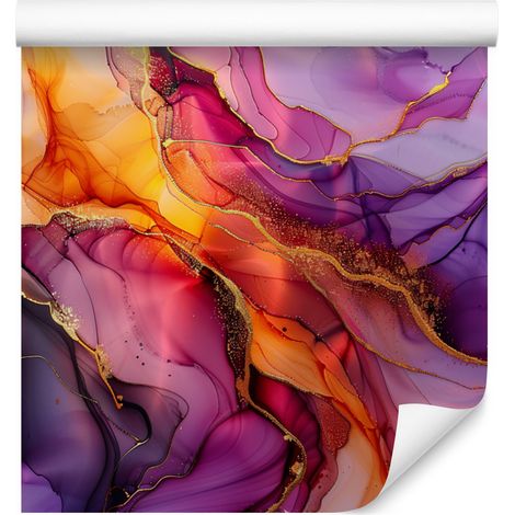 Papel pintado en tonos violeta tinta, rojo y morado para salón y dormitorio, 50x1000 mm. (1/5)
