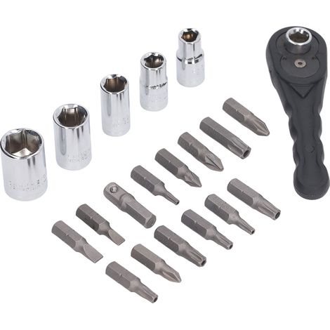 Coffret à outils multifonctionnel pour la maison, comprenant 20 clés à douille, tournevis et embouts à cliquet. (1/5)