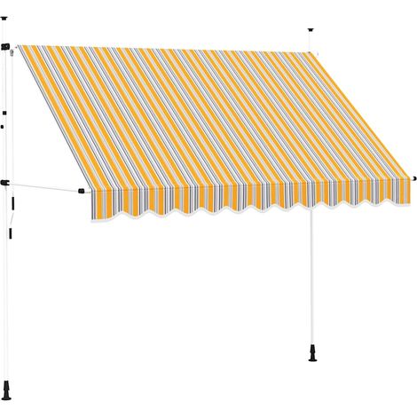 Maison Exclusive - Tenda da Sole Retrattile Manuale 300 cm a Strisce Blu e Gialle (1/5)