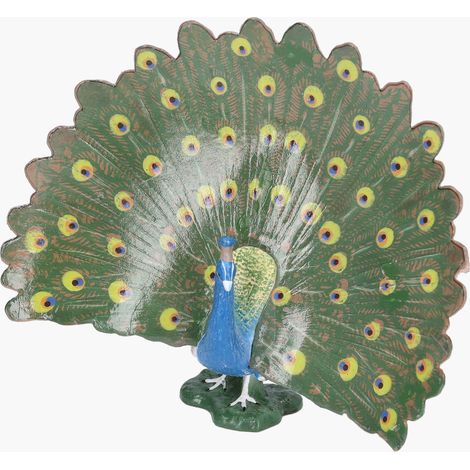 Paon factice réaliste, modèle d'oiseau en vinyle, décoration animale simulée, ornement pour cadeau (1/5)