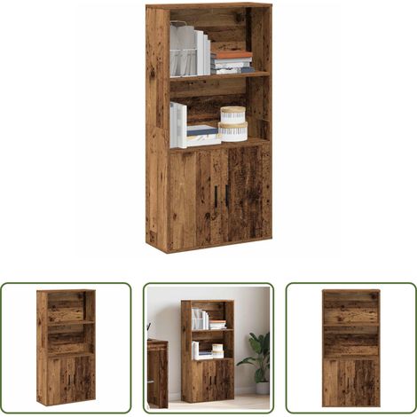 Bücherregal Holz - Bücherregal Altholz-Optik 60x24x120 cm Holzwerkstoff (1/5)