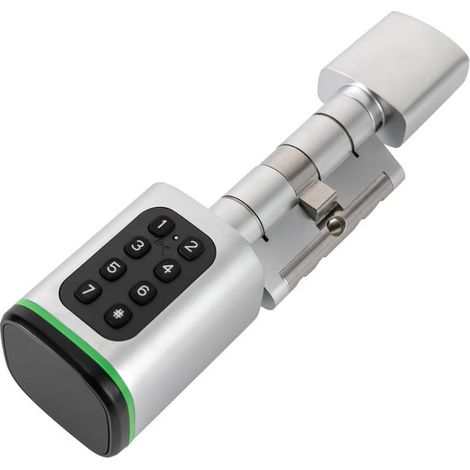 Serratura intelligente, chiusura intelligente, gestione degli accessi domestici, sblocco tramite app e chiave, spessore porta: 35-45 mm, argento (1/5)