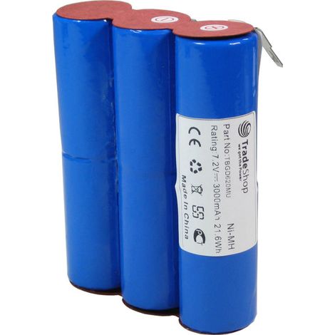 Ni-MH Akku 7,2V / 3000mAh ersetzt Gardena Wolf Bosch Accu6 2510-00.631.00 2505-00.620.00 2500-00.630.00 für Wolf Grasschere Bosch AGS, AGS10-6, AHS 18, AGS 70
