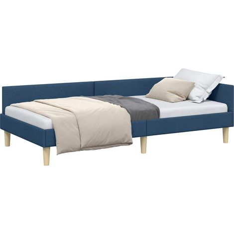 Maison Exclusive - Cornice del letto ad angolo Blu 90 x 190 cm Tessuto