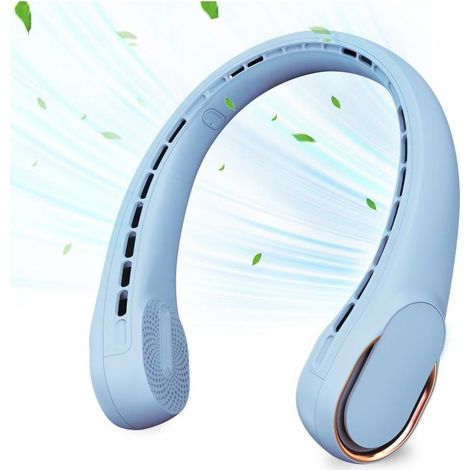 ASNUG - Ventilateur de cou, sans pales, rechargeable par USB, 4000 mAh, fonctionne sur batterie, 3 vitesses réglables, pour une fraîcheur optimale. (1/5)