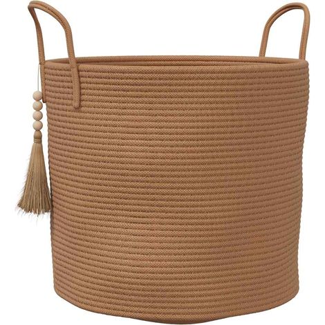 Panier de rangement marron Ø40x35 cm coton