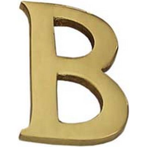 5PZ LETTERA ALFABETO "B" IN OTTONE LUCIDO