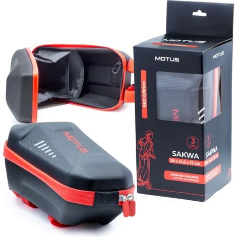 Sacoche Motus taille L pour scooter électrique, rouge et noire (1/5)