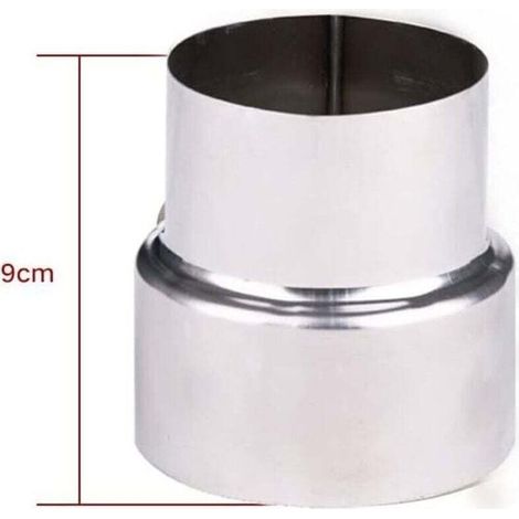 Réducteur de tuyau de fumée en acier inoxydable, adaptateur de cheminée, tuyau de poêle, réduction en acier inoxydable, tuyau de fumée, tuyau de poêle (90-80mm) (1/4)