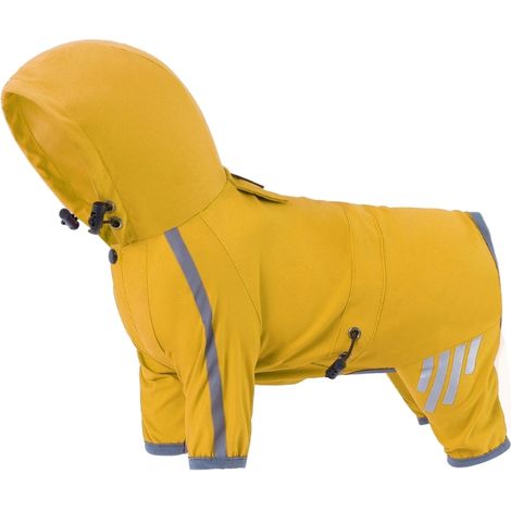Imperméable pour chien à enfiler, veste de pluie coupe-vent pour chien, vêtements pour animaux de compagnie quatre saisons, imperméables pour les promenades en extérieur avec bandes réfléchissantes