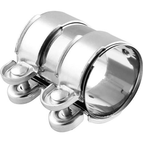 collier collier Echappement diamètre 63 mm L 95 mm raccord double tuyau universel acier inoxydable réparation (1/5)