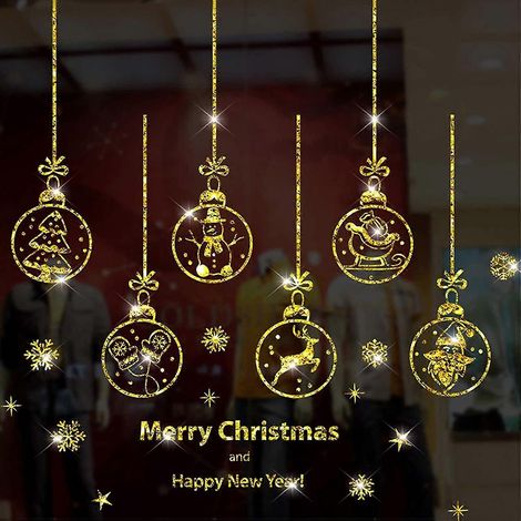 Autocollants statiques de Noël pour fenêtres, décoration de Noël, papier peint d'Halloween, autocollants personnalisés, Xd-83 (1/5)