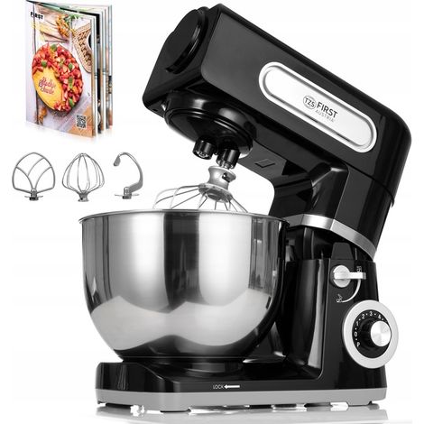 Robot da cucina planetario First Austria 1500W con ciotola in acciaio da 6L e 3 ugelli